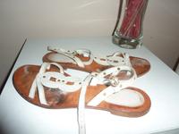 Sandale 41 wie 42 ESPIT weiß echt LEDER Sommerschuhe Sandalette Wandsbek - Hamburg Farmsen-Berne Vorschau
