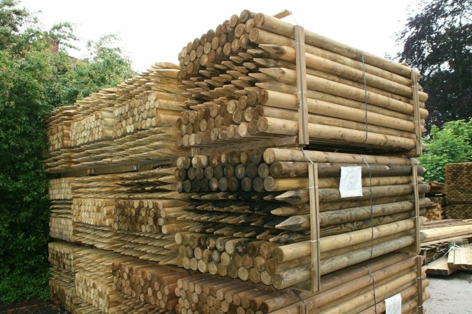Baumpfähle Zaunpfähle Holz 10 x 250 cm imprägniert KDI in