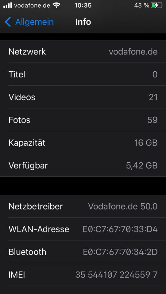 Apple iPhone SE 16GB Grau in Pohlheim
