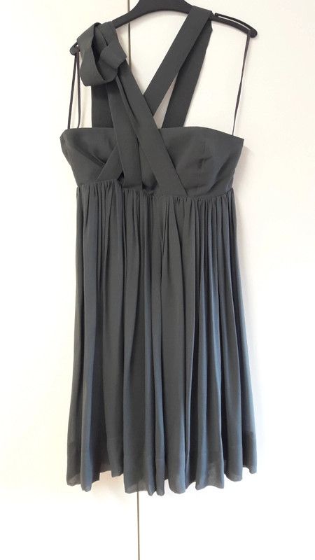 COS Kleid Seide Chiffon Gr. 36 Dunkelgrau in Leopoldshöhe