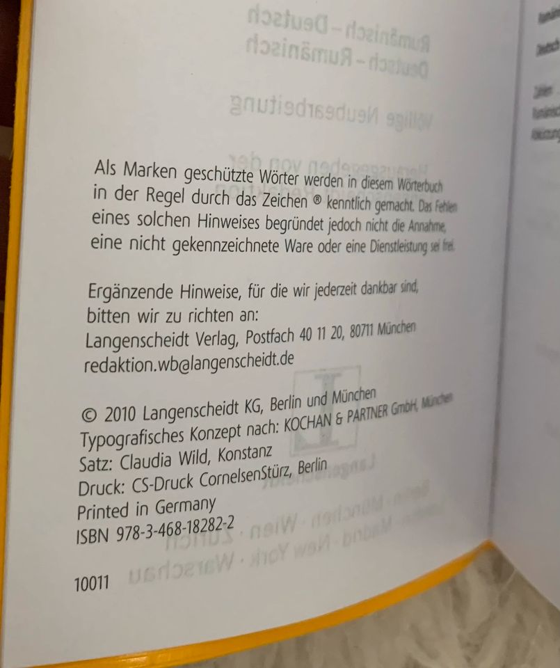 Langenscheidt Universalwörterbuch Rumänisch in Bexbach