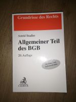 Allgemeiner Teil BGB Astrid Stadler 20. Auflage Baden-Württemberg - Konstanz Vorschau