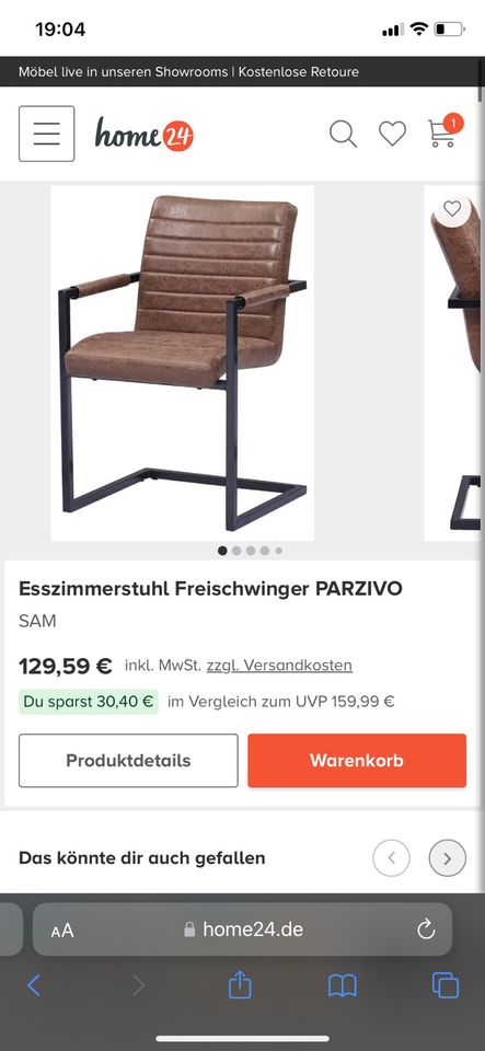 Freischwinger Esszimmer Stühle 4er Set in Hagen