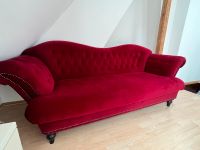 Rote Samtcouch (3 Sitzer, Vintage Style) Altona - Hamburg Bahrenfeld Vorschau