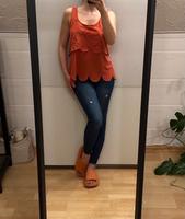 ❤️ Review Trägerhemd Top mit Spitze Korallenrot orange S 36 Bayern - Schöllkrippen Vorschau