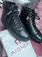 Sneakers Aigner Diane Mid schwarz Leder Gr 38 wie neu ❤️ Düsseldorf - Derendorf Vorschau