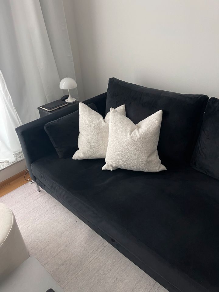 Schwarz Sofa 3 Sitzer und Sessel in Mühlheim am Main