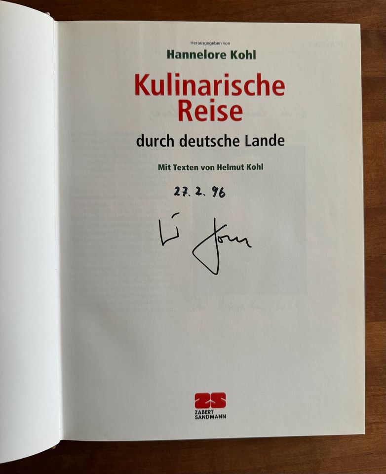 „Kulinarische Reise“ von H. Kohl, signiert von Helmut Kohl in Solingen