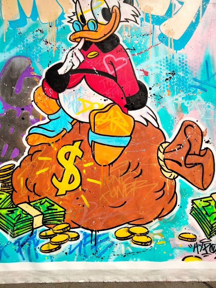 ✅Hipo (1988) - Scrooge McDuck - Better with you (Original artwork) / Leinwand, Pop Art, Acryl, Spray, Wandbild, Kunstwerk in Horstmar