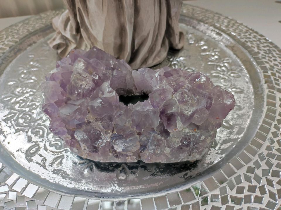 Amethyst Teelicht Heilstein Edelsteine in Helsa