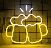 LED Neon Schild 2 Bier Bar Lampe Licht Leuchtreklame Wandleuchte Hessen - Bebra Vorschau