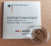 20 Euro Gold Goldmünze Heimische Vögel 2021 Schwarzspecht G Mecklenburg-Vorpommern - Ducherow Vorschau