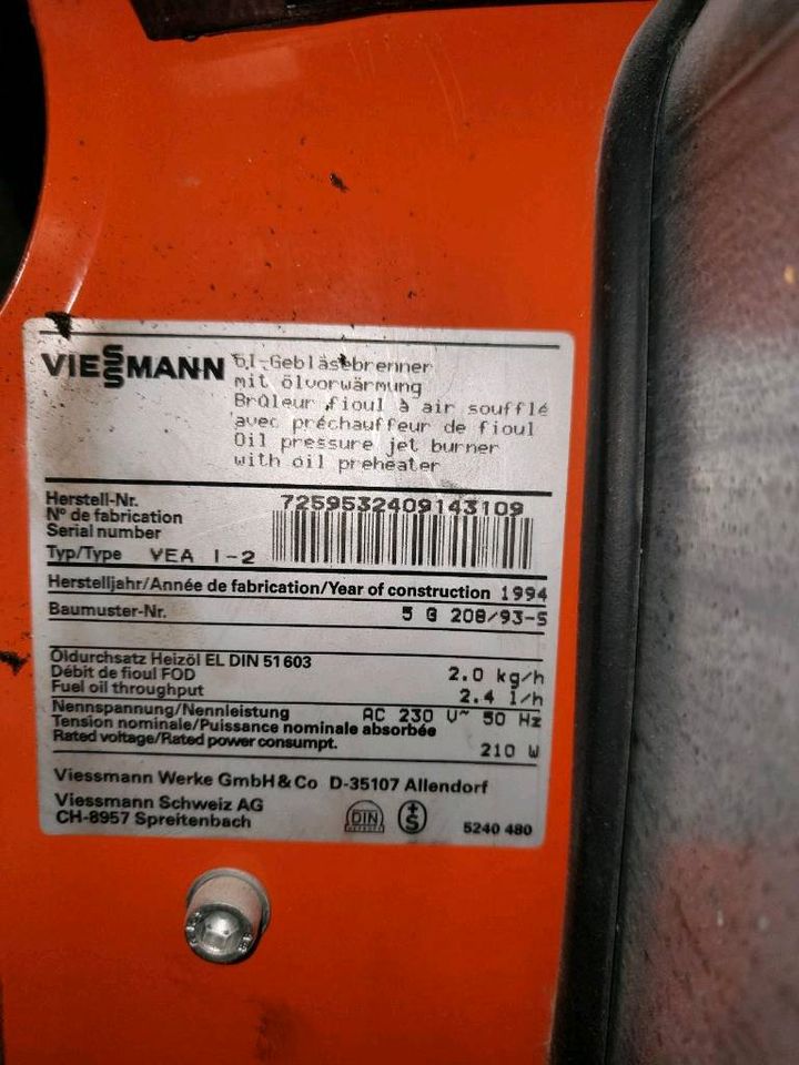 Viessmann komplett Öl-Gebläse-Brenner Steuereinheit Beschreibung in Hohenberg-Krusemark