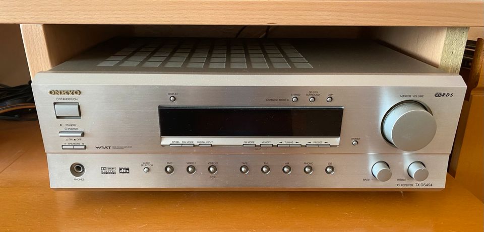 Onkyo TX-DS494 Dolby Digital 5.1 AV Receiver silber in Monheim am Rhein