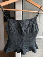 Zara Top Oberteil Krepp Crop Top Grau XS / 34 Hessen - Dreieich Vorschau