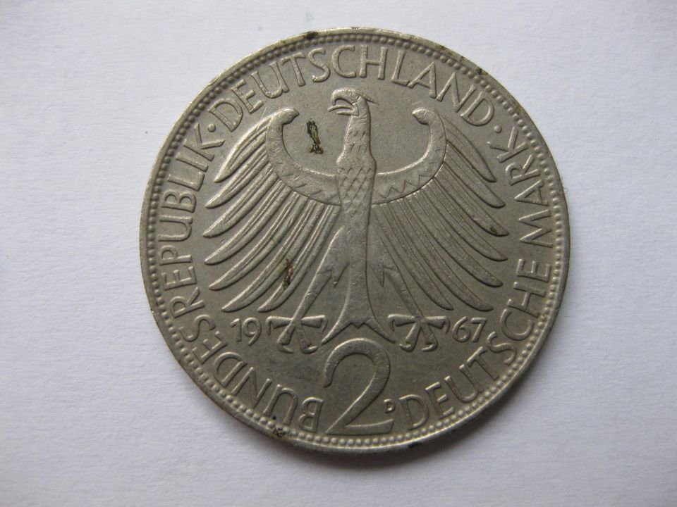 5 deutsche Mark Münze, Silberadler 1957 "J" BRD 2 DM Münze in Söhlde