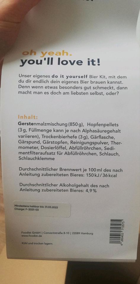 Bierbrau-Set von Foodist (Gärflasche, Gärspund, Gärstopfen etc.) in Oldenburg