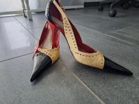 High Heels Echtleder mit Nieten gold schwarz rot, Gr.38 Nordrhein-Westfalen - Monschau Vorschau