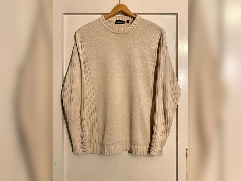 Commander Strickpullover, Rundhalsausschnitt, creme/beige, Gr. 52 in Heidelberg