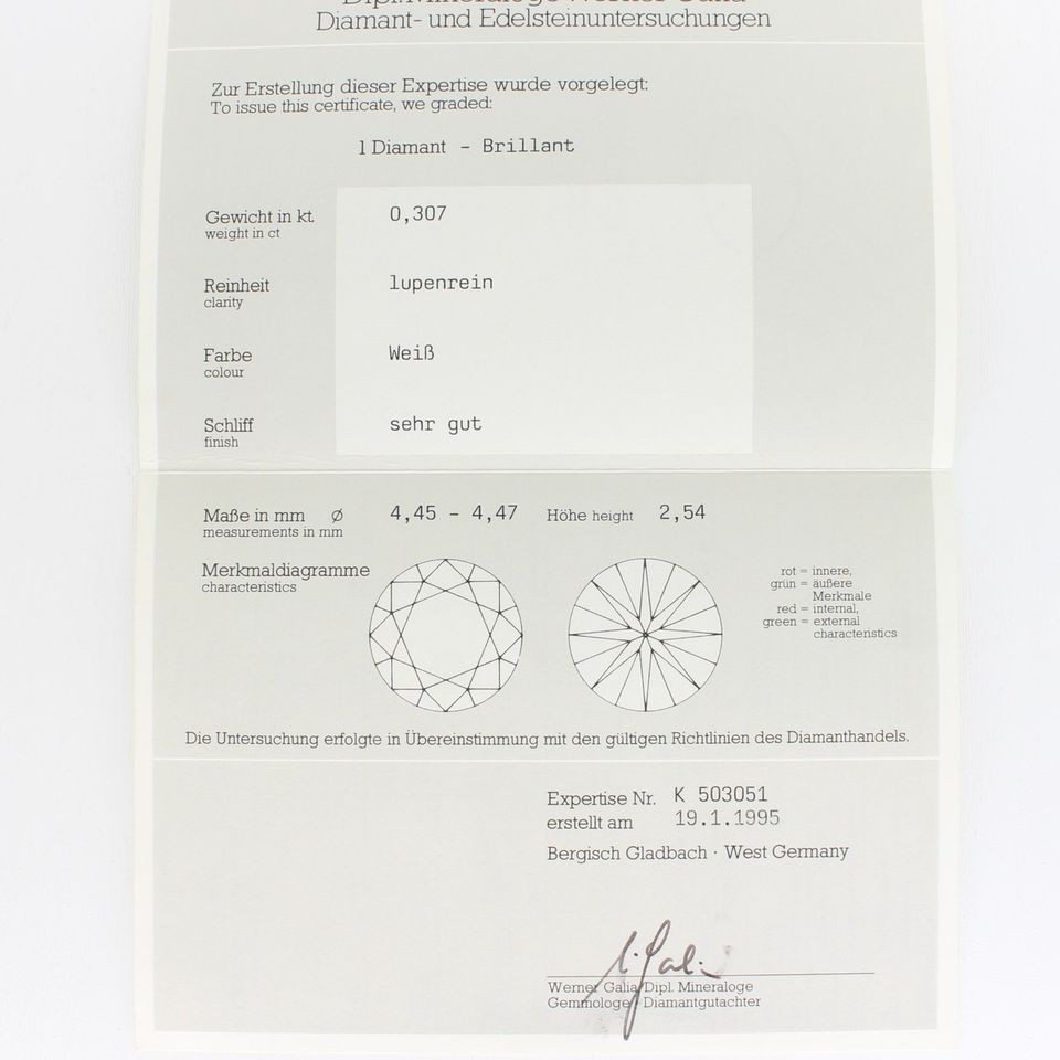 WERT 2400 € SOLITÄR BRILLANT RING LUPENREIN 14 GOLD vxlt 85365 in Essen