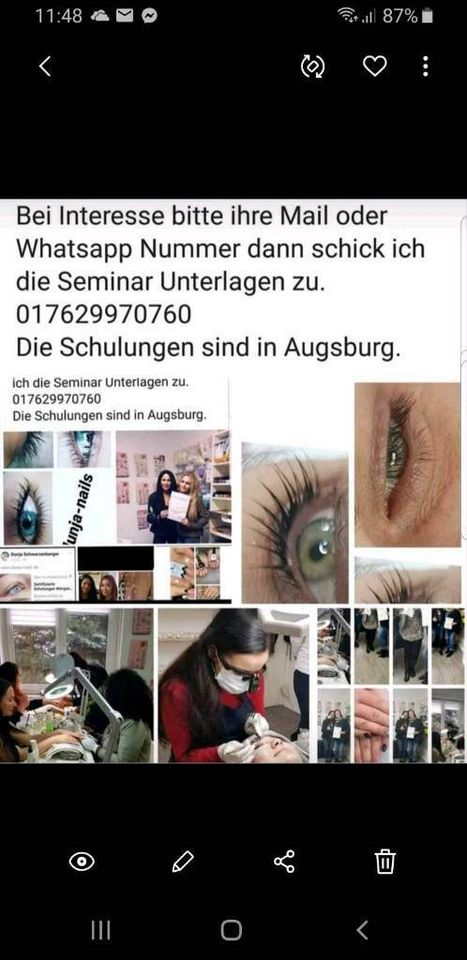 Wimpernstylistin Schulung mit Zertifikat sowie Vertrieb in Kempten