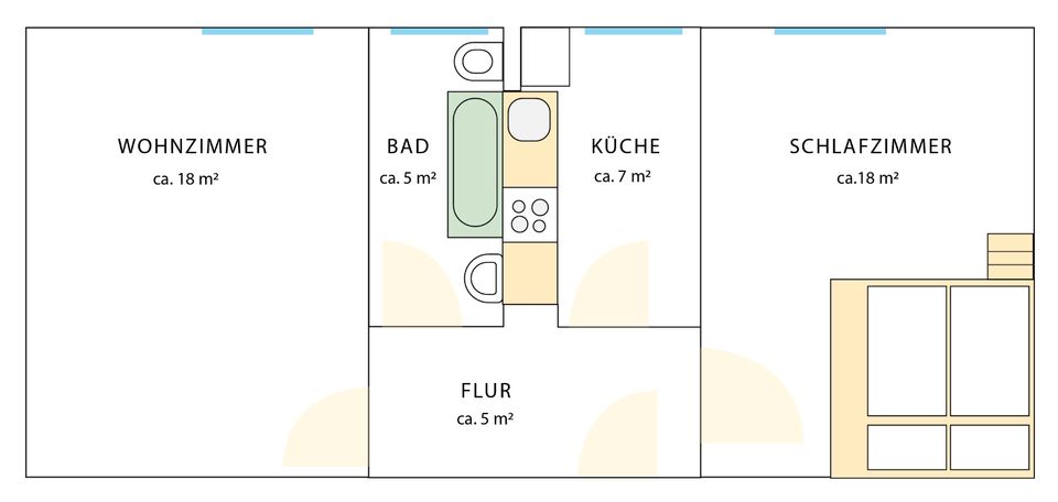 Tauschwohnung – Helle 2 Zi. Friedrichshain (Suche 3 Zi. + Balkon) in Berlin