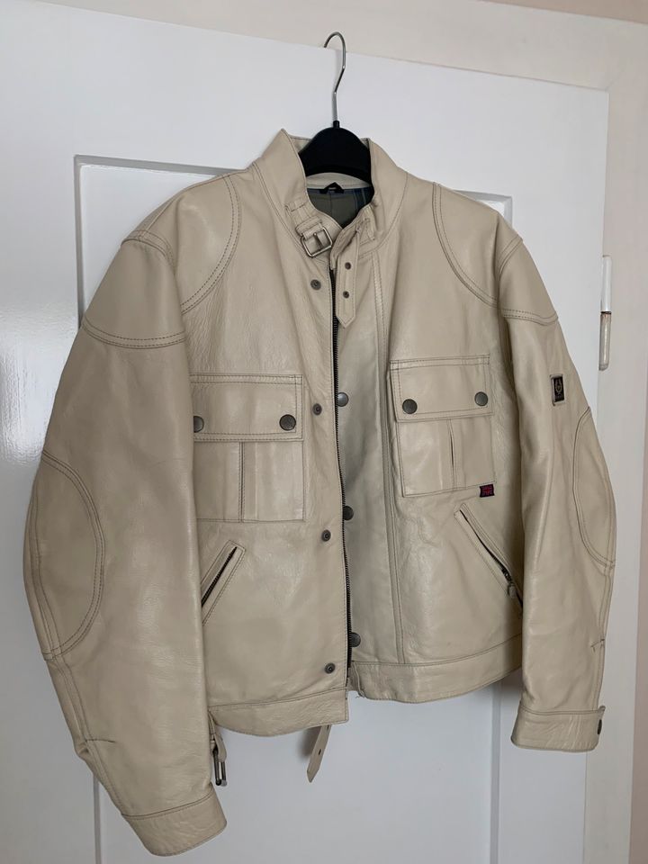 BELSTAFF LEDER JACKE COUGAR WEISS CREME M 48 RETRO VINTAGE in Darmstadt