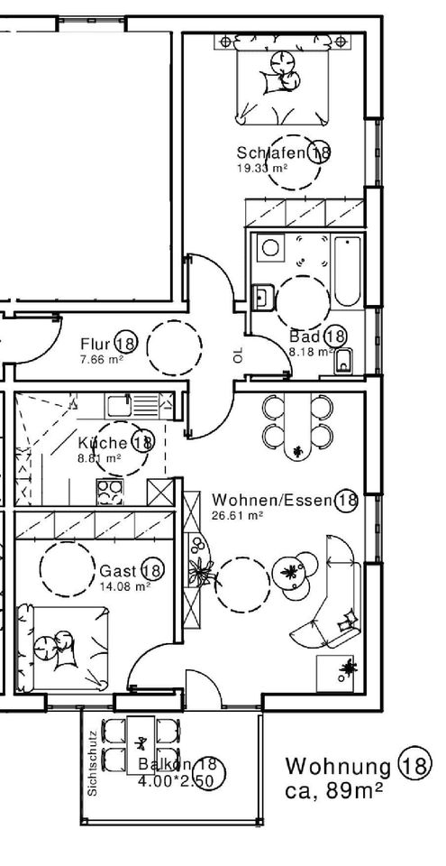 Neubau-Erstbezug im WIRSBERGQUARTIER: 3-Zimmer-Wohnung im 2. OG (ca. 89 m² Wohnfl.) mit Balkon, PKW-Stellplatz, Kellerabteil & Aufzug in Wirsberg