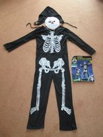 Halloween Kostüm Gr. S dehnbar Skelett Overall Kappe Maske Brandenburg - Kyritz Vorschau