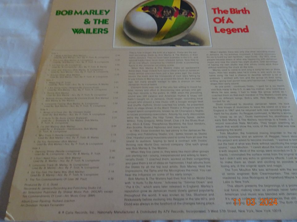 Bob Marley&The Wailers,Doppel-LP"THE BIRTH OF A LEGEND" VG/EX in Georgsmarienhütte