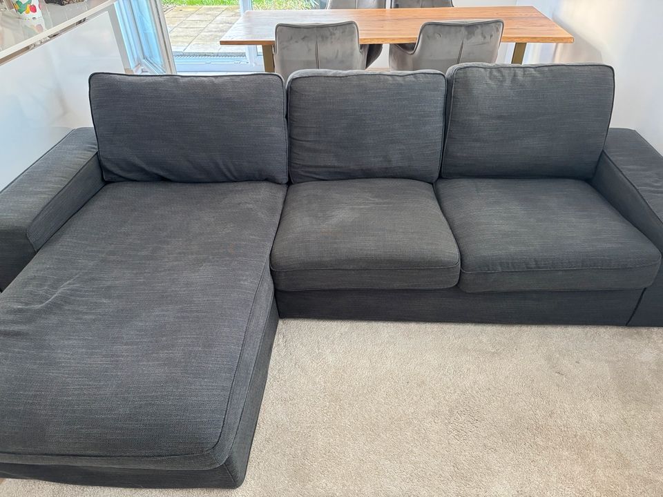 Ikea Kivik 3-er Sofa mit Recamiere Anthrazit in Gießen