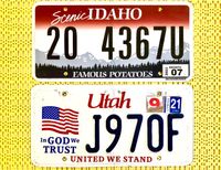 2 US Autoschilder, Idaho + Utah Original-Schilder Bayern - Reiser Gem Gars Vorschau