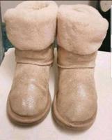 UGG damen Lammfellstiefel gr.35 beige-gold, Wildleder West - Höchst Vorschau