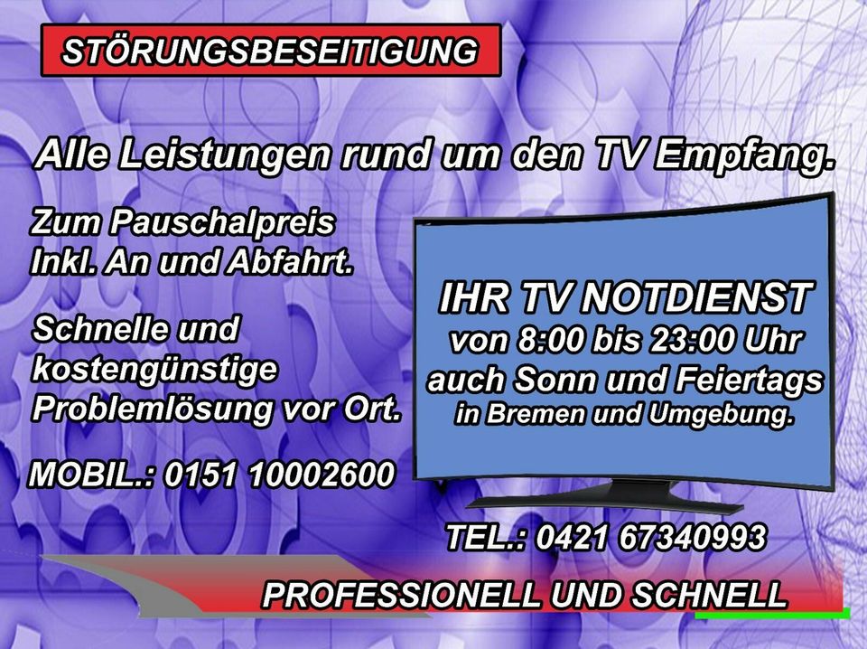 Sat Schüssel einmessen Sat Anlage ausrichten auf ASTRA in Bremen