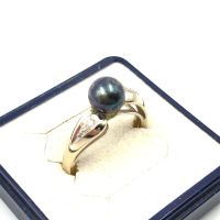 14kt Gelbgold Damen Ring Diamant graue Perle 585 Gold Schmuck Nürnberg (Mittelfr) - Südstadt Vorschau