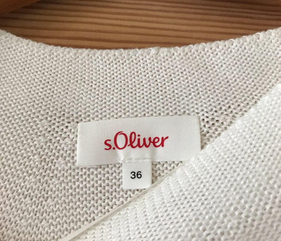 S.Oliver Strickpullover mit weiten Ärmeln Viskosemix Gr. 36 in Werder (Havel)