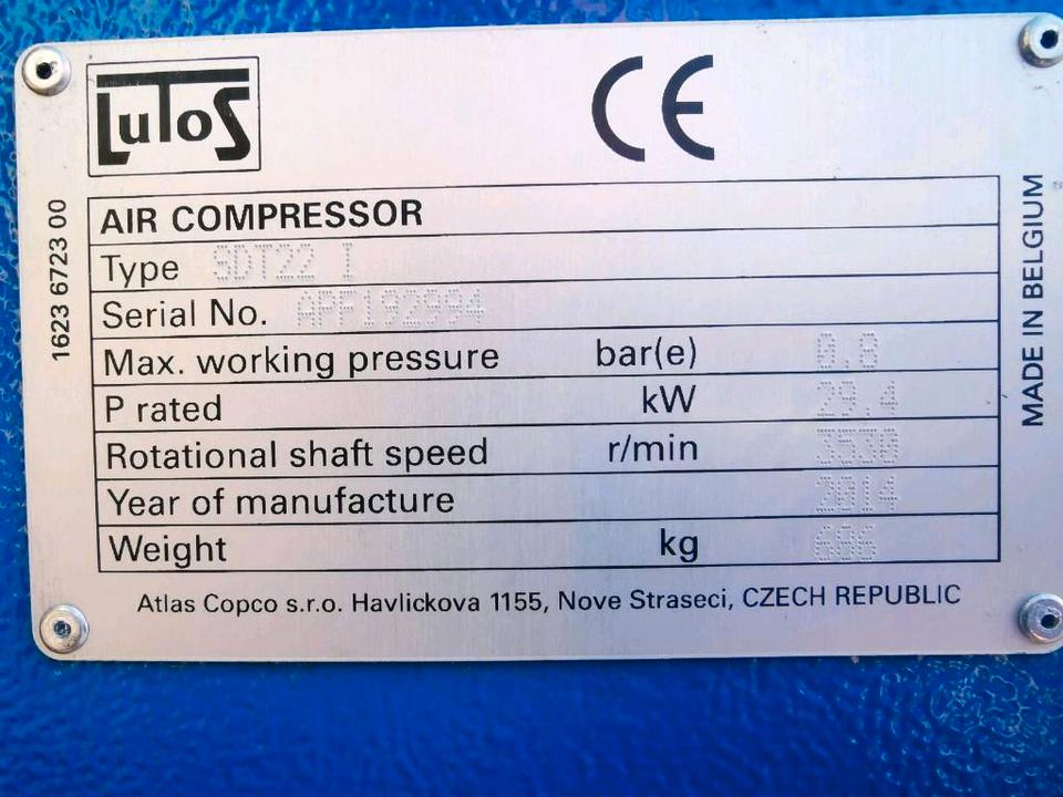 Schraubengebläse Atlas Copco Lutos SDT22 I   Schraubenkompressor in Ahnatal