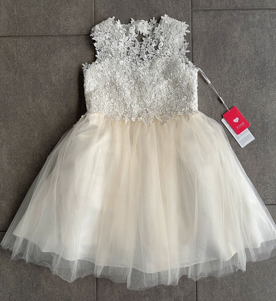 Blumenmädchen Kleid A-Linie Tüllkleid Festkleid Hochzeit Größe 12 in Goch