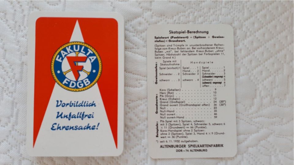 Skat Altenburger Spielkarten – DDR 1974 in Everswinkel