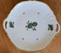 Rosenthal Sanssouci Kuchen tortenplatte mit Goldrand grüne Rose Bremen - Borgfeld Vorschau