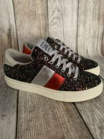 Meline Damen Sneaker Glitzer schwarz rot silber Gr 40 Hessen - Nidda Vorschau