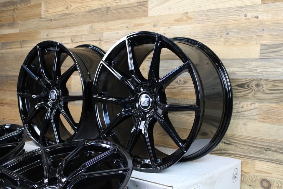 V1 Wheels 19 Zoll Felgen für Seat Cupra Leon Ateca Alhambra Altea Formentor Tarraco Exeo 1P 5F KL 5FP 7N KM VZ VZ4 VZ5 KN FR 5P 3R Hybrid e Sommerräder Winterräder schwarz 8,5x19 ET34 ET45 5x112 Räder in Neckarsulm