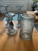 Set 4 Teile Kerzenleuchter und Vase Glas grau Saarland - Schmelz Vorschau