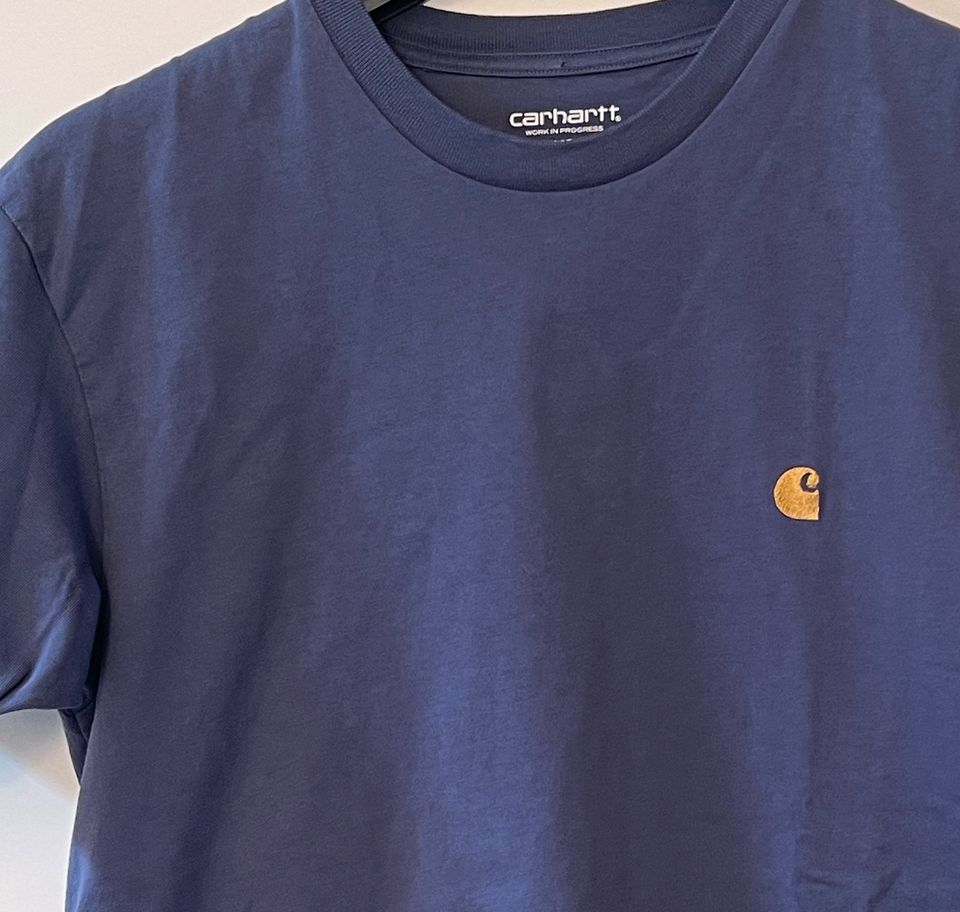 Carhartt T-Shirt S/S Chase T-Shirt blau Gr XS neu in Meerbusch