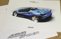 Ferrari 488 Spider Lithografie Design Skizze Poster Prospekt NEU Niedersachsen - Nordhorn Vorschau