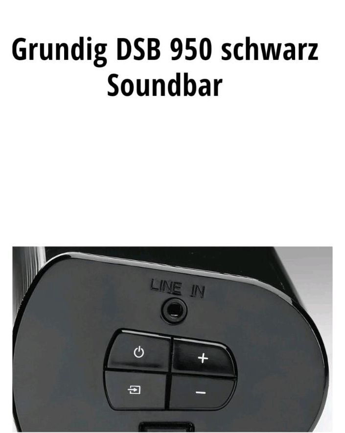 Soundbar GRUNDIG DSB 950 schwarz TV Fernseher Lautsprecher in Scheuerfeld