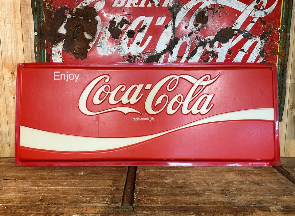 ORIG XXL COCA COLA SCHILD VINTAGE 1978 REKLAME MAN CAVE US DINER in Hamm