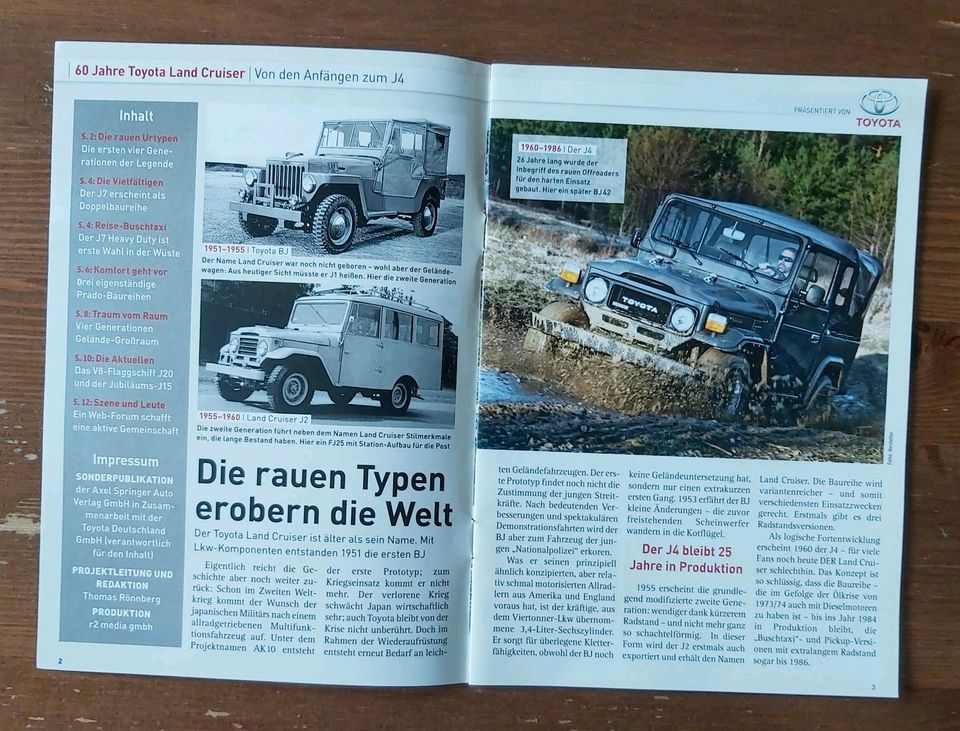 Prospekt Zeitschrift 60 Jahre Toyota Land Cruiser Auto Bild 2011 in Hildesheim