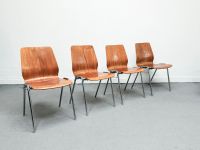 4+ von 40 Dänische Teak Vintage Stapel Stühle Chairs Chrom Mitte - Tiergarten Vorschau