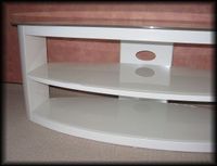 Stylisches Fernsehboard Sideboard weiß glänzend, oval, Glasplatte Sachsen - Rochlitz Vorschau